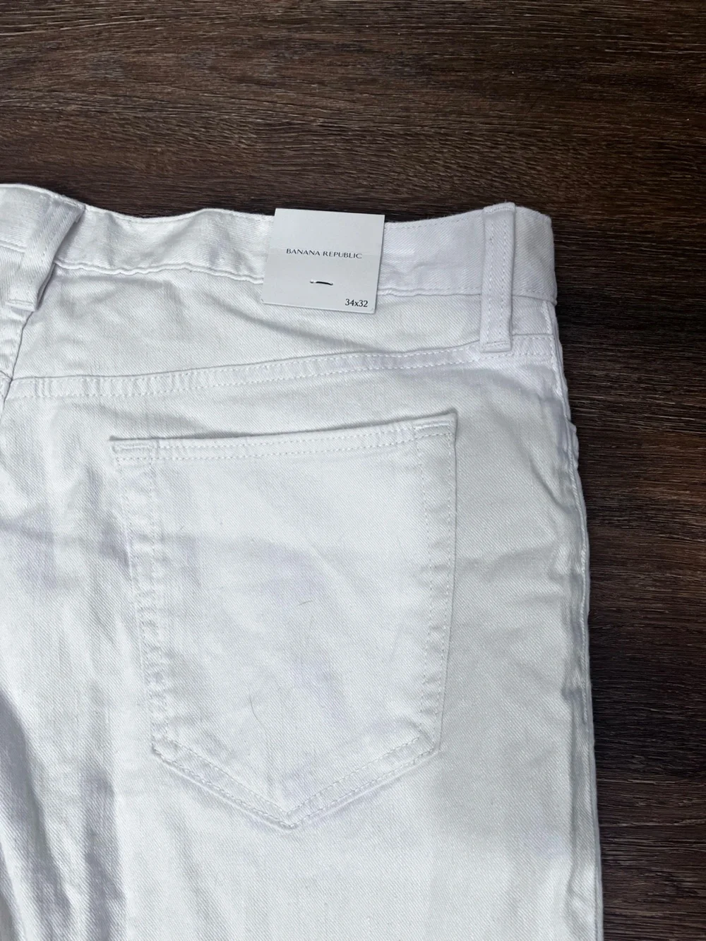 NWT Banana Republic Slim Fit Linen Cotton Cream Traveler Pants Size 34x32